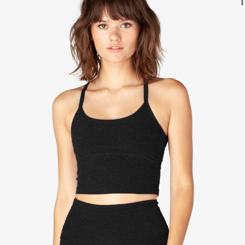 Spacedye Slim Racerback Cropped Tank darkest night
